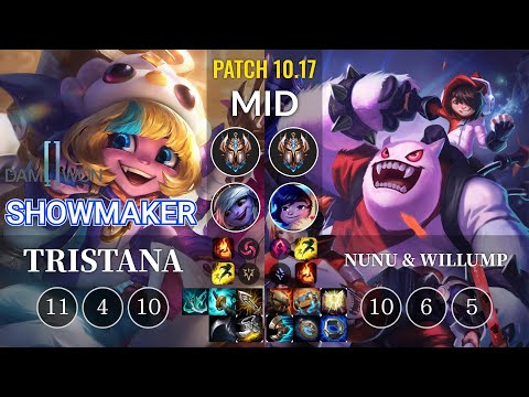 DWG ShowMaker Tristana vs Nunu & Willump Mid - KR Patch 10.17