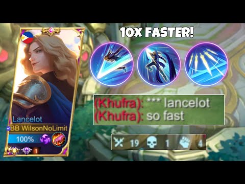 LANCELOT NO SKIN + ULTRA FAST HAND SATISFYING COMBO 🔥 | MLBB