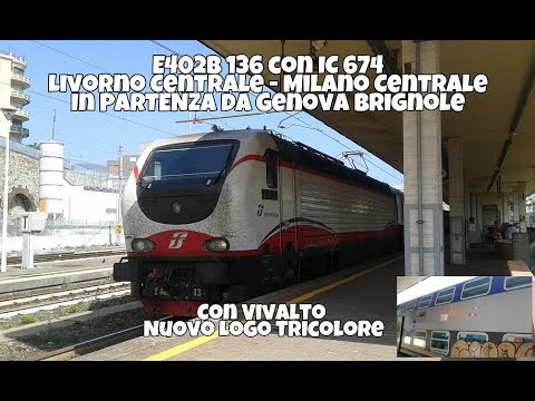 E402B 136 con IC 674 Livorno Centrale - Milano Centrale + VivAlto nuovo Logo