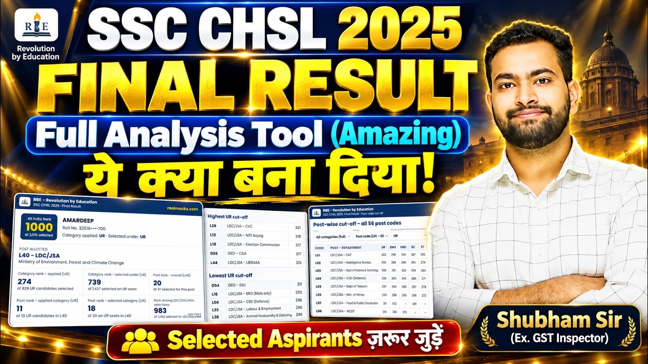 SSC CHSL 2025 Final Result | Best analysis Tool Unlocked for SSC exams| Shubham Sir