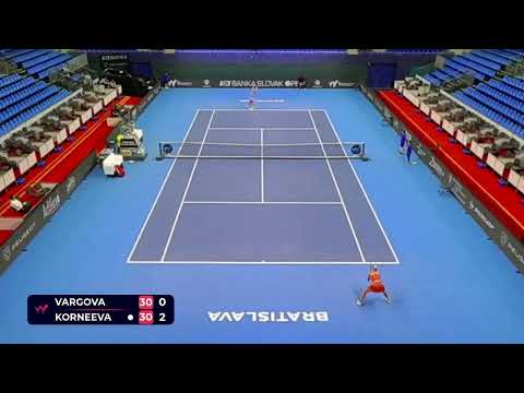 Nina Vargova (SVK) vs Alina Korneeva [3] (RUS) // 1-6 4-6 // W75 Bratislava // 1st Round