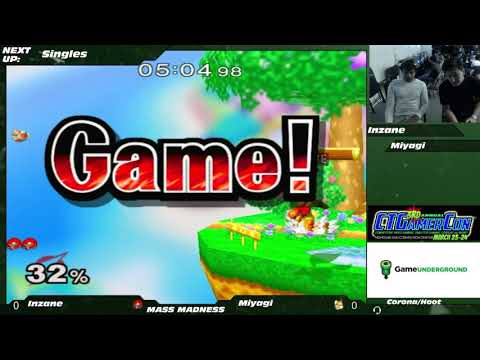 Mass Madness 22 SSBM - Inzane (Samus) vs. Miyagi (Fox) - Melee WR2
