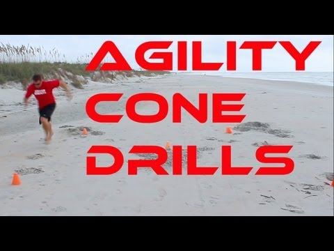 CONE AGILITY DRILLS in the SAND at the BEACH!!!