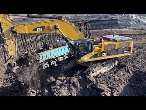 Cat 385C Hydraulic Excavator Loading Overburden On Mercedes & MAN Trucks - Interkat SA