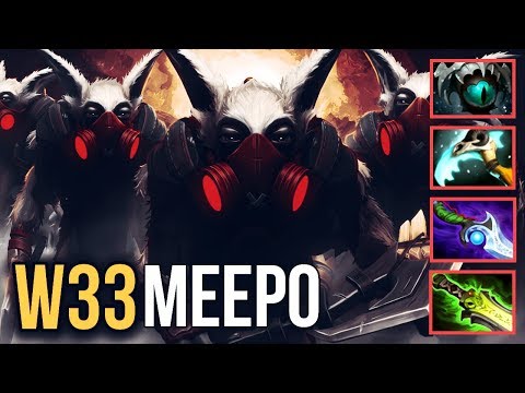 w33 the Meepo God Diffusal Blade Build - Road to 9k MMR Gameplay - Dota 2