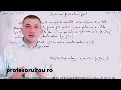 01   cls11   Limite de functii   limita unei functii intr un punct   definitii - profesorultau.ro