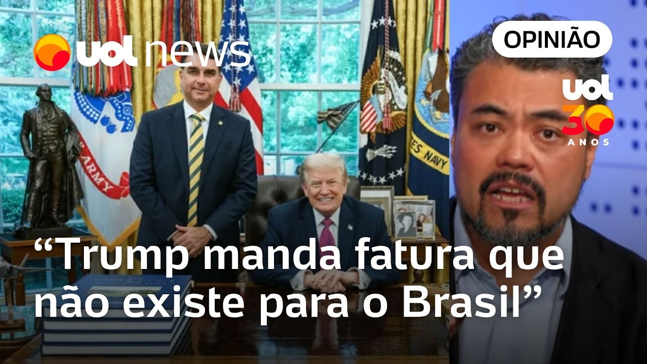 Trump ataca Brasil e o Pix com tarifas para tentar eleger Flávio Bolsonaro, diz Sakamoto