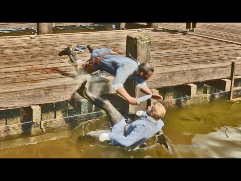 Charles and Arthur throwing knives - Red Dead Redemption 2 NPC Wars №38