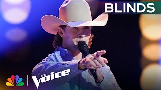 Cowboy Rowdy Shea Shows Guts with &quot;You Shouldn&#39;t Kiss Me Like This&quot; | The Voice Blind Auditions