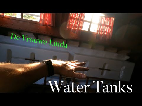 Installing the water tanks on Dutch Barge Linda #93