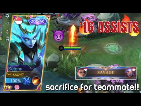 SELENA FS AND STEAL BUFF‼️😻Selena best roamer gameplay help team get savage🔥💢💥