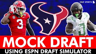NEW Houston Texans Mock Draft Using ESPN Mock Draft Simulator | Kamari Lassiter & Bucky Irving