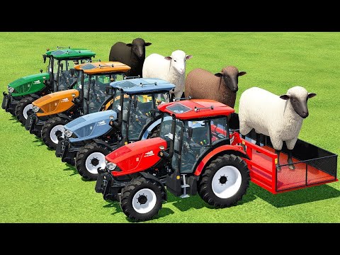 TRANSPORT SHEEPS, HORSE & COWS WIT ZETOR, ISEKI & VALTRA TRACTORS - Farming Simulator 22