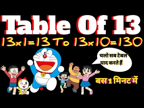 Table of 13 | Rhythmic Table of Thirteen | Learn Multiplication Table of 13x1=13 | 13 Ka Pahada