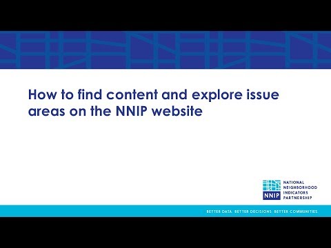 NNIP Website: How to find content and explore issue areas