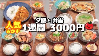 - オープニング - 【人気おかず 1週間献立】 1週間5日 我が家で人気の節約おかず3000円 夜ご飯(2人)とお弁当(1人) (´・ω・`)(●`ε´●)2人暮らし(470)