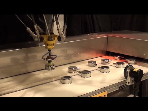 Robotic Pick and Place at 182 Parts/minute - FANUC’s M-2iA Delta Robot Picks Breather Caps