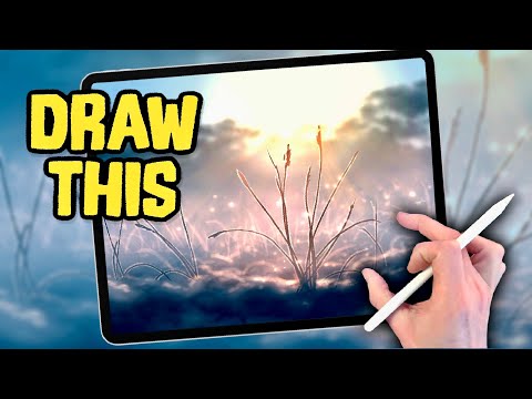 PROCREATE Landscape DRAWING Tutorial EASY Steps - Spring Frost