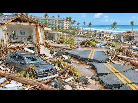 Hurricane Lowell Slams Hawaii 🌀 Homes & Roads Destroyed, Massive Damage in Kauai