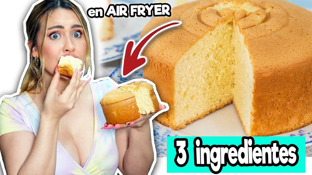 ¿PODRÉ HACER EL FAMOSO PASTEL SUPER ESPONJOSO EN MI AIR FRYER Con Sólo 3 Ingredientes!!