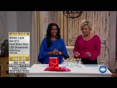 Winter Lane Set of 5 HandBlown Glass LED Ornaments 7 13 16 Callie Northagen