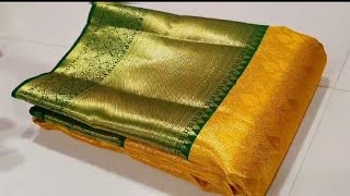 #527 Kanchipuram Bridal Silk saree Yellow With Green😍#18 Feb 2022 👉For details DM on 8309648357.