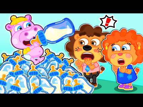 Lion Family | Milk Bottle Time! Fun Rhymes | Cartoon for Kids