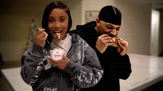 WE LET THE PEOPLE IN FRONT OF US DECIDE WHAT WE EAT FOR DINNER...