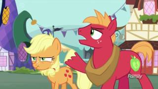 Teen Applejack and Big Mac argue