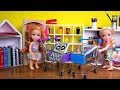 Elsa And Anna Toddlers Buy School Supplies From Store Barbie Is Seller