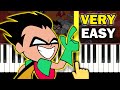 TEEN TITANS Theme Song VERY EASY Piano Tutorial