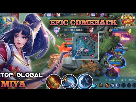 EPIC COMEBACK!!! BEST BUILD MIYA 2023 - MOBILE LEGENDS - | TOP GLOBAL MIYA |