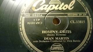 Dean Martin - Hominy Grits - Capitol 78rpm - HMV 157 Gramophone