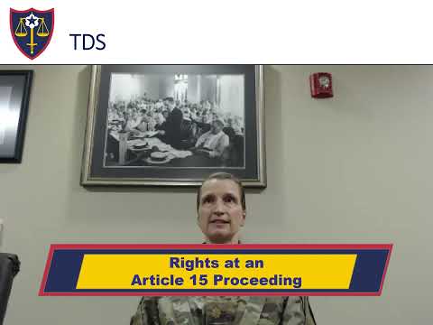 Army Article 15 NJP TDS Video