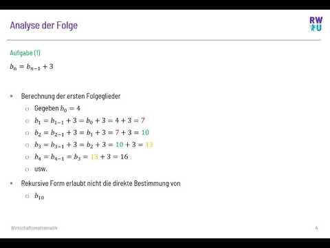 Aufgabe zur Umwandlung einer rekursive Folge in explizite Form