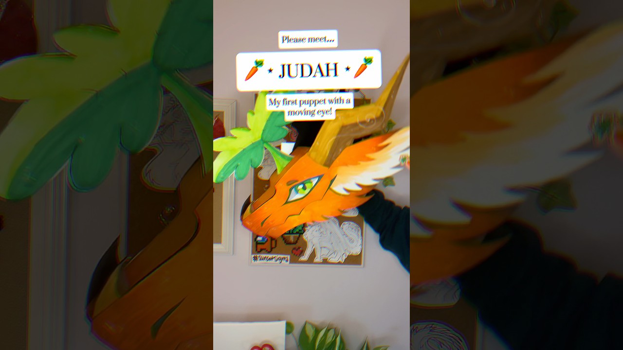 New Dragon Puppet, Introducing Judah!!!🥕@ShilohandBrosGaming #paperart #papercrafts #shorts #viral