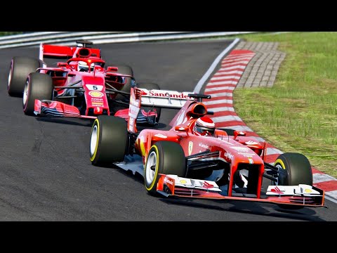 Ferrari F1 2018 vs Ferrari F1 2013 - Nordschleife