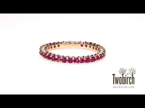 Ruby Stackable 1.9mm Double Shared Prong Eternity Ring - TwoBirch - RB0-ETR-0004-WG-J