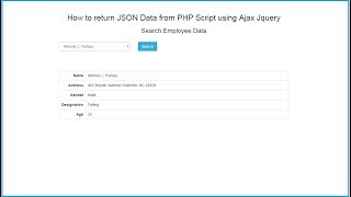 How to return JSON Data from PHP Script using Ajax Jquery