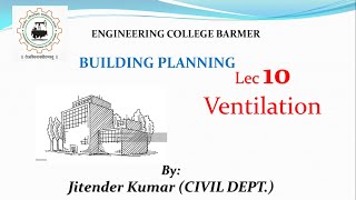 Building Planning || Lec 10 || Civil Engineering || Ventilation || By Jitender Kumar
