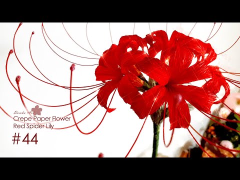 How to make crepe paper flower "Red Spider Lily" making tutorial n.44 | DIY | Healing