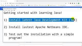 Installing Java JDK and Netbeans IDE 2020