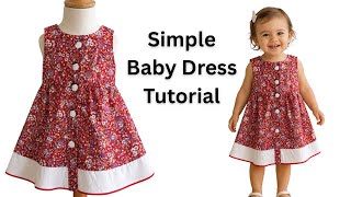 Easy Sleeveless Baby Dress Tutorial|1-2Years