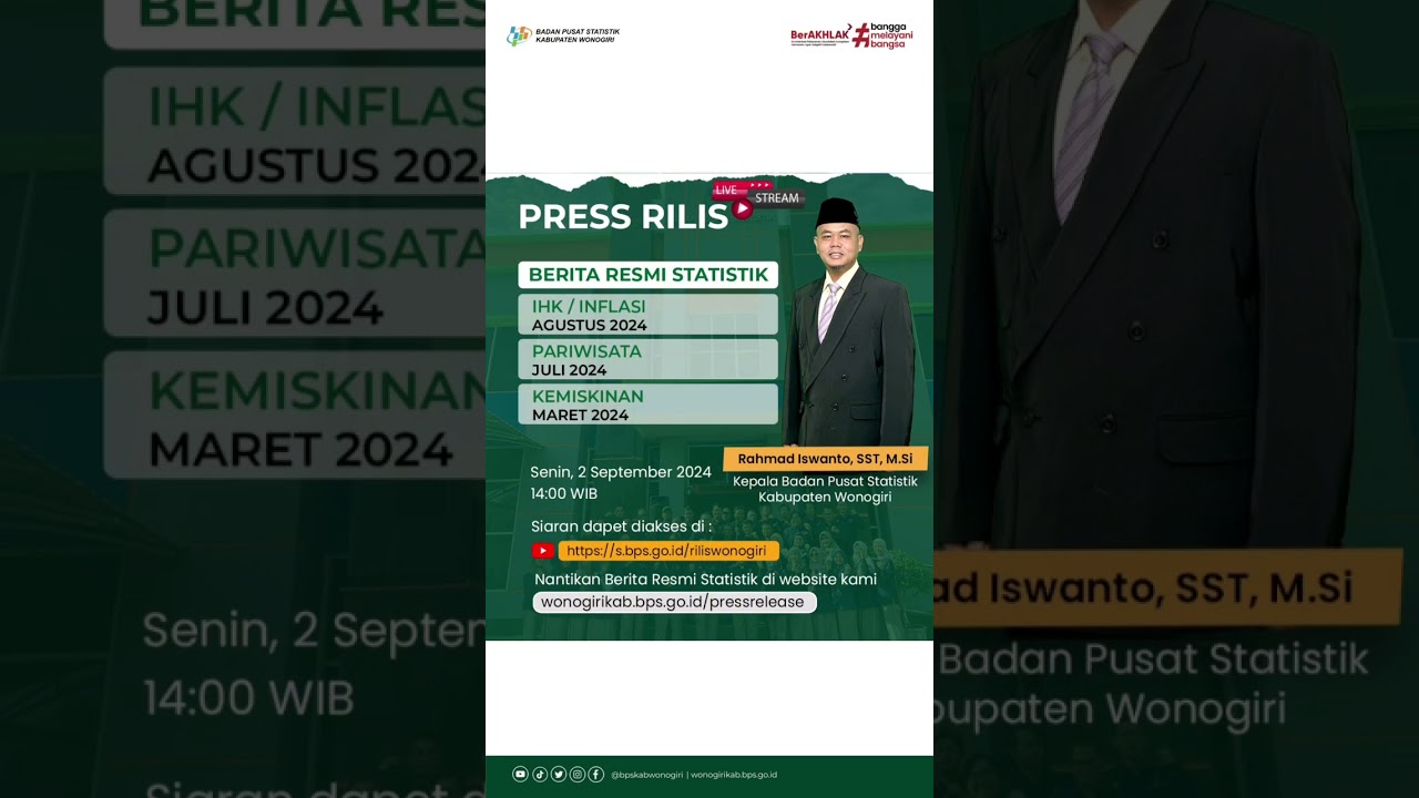 Pers Rilis Berita Resmi Statistik (BRS) September 2024 di Kabupaten Wonogiri