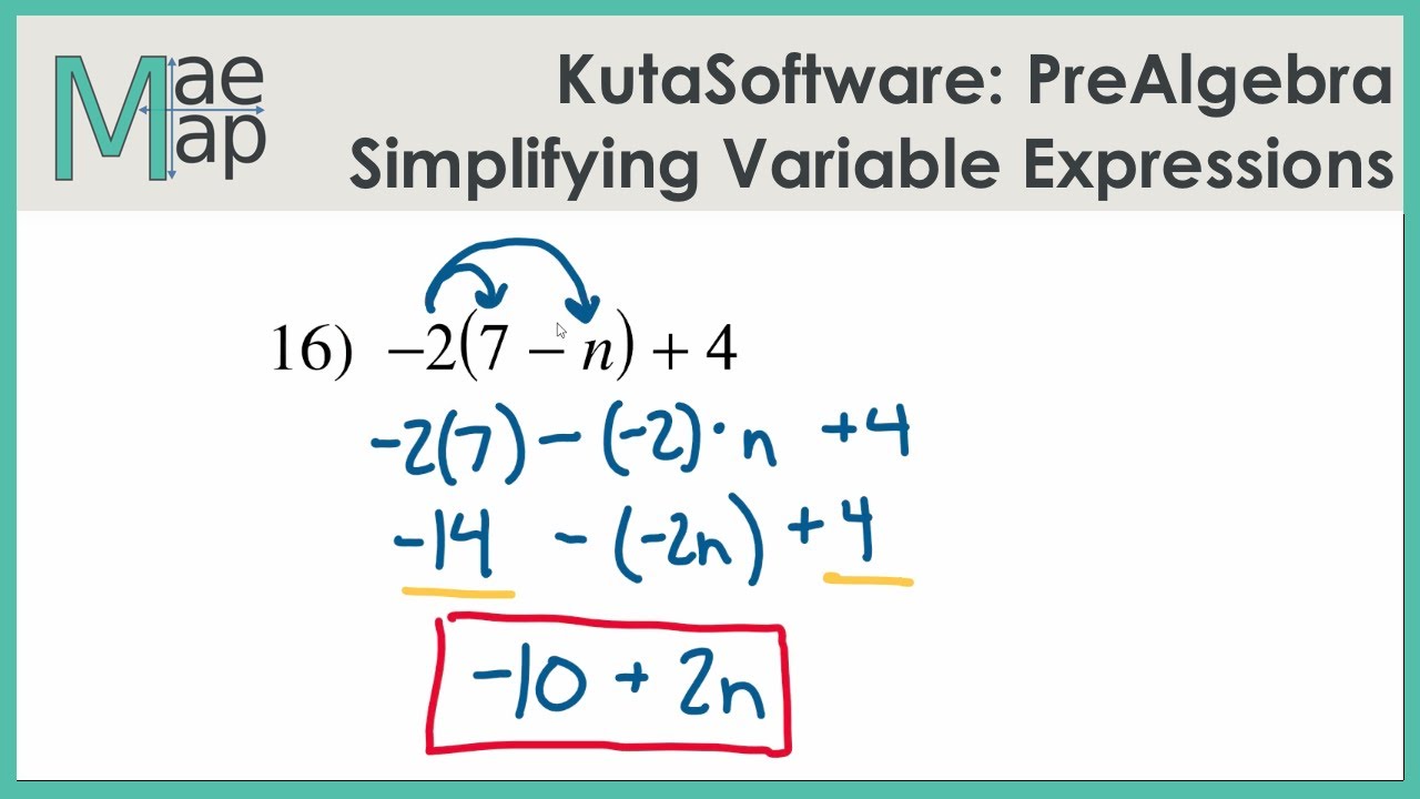 KutaSoftware: PreAlgebra- Simplifying Variable Expressions