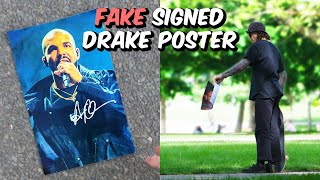 Leaving FAKE signed Drake posters for fans