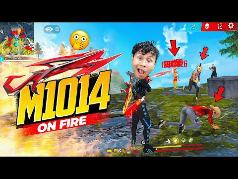 M1014 1 गोली on Fire 🔥 New Black Bunny Solo Vs Squad Gameplay - Free Fire Max