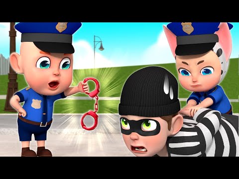 Police Chase the Thief! 🚓 - Police Officer Song | Rosoo Nursery Rhymes & Kids Song