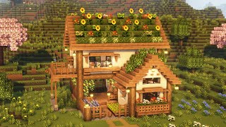 [Minecraft] 🌻🌼 Aesthetic Cottagecore House Tutorial / Mizuno&#39;s 16 Craft Resource Pack