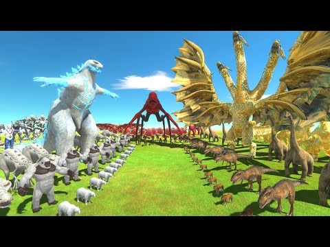 Frostbite Godzilla VS Titanus Red VS King Ghidorah - 3 Sided War - ARBS